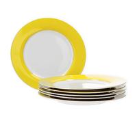 Van Well Vario Lot de 6 assiettes plates en porcelaine Jaune