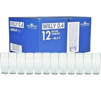 Van Well Willibecher Lot de 12 verres à bière de 0,4 l - Verres à bière de qualité supérieure de 0,4 l - Verres à bière robustes, passent au lave-vaisselle, calibrés - Verres à pinte de qualité