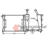 VAN WEZEL Radiateur du moteur avec vase d'expansion Module de Refroidisement 17002345 Largeur de filet 415mm Longueur de filet 480mm Profondeur de filet 22mm