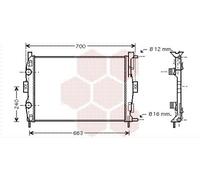 Van Wezel Radiateur refroidissement moteur 43002306 450x590x23 mm Renault Mégane II (3/5 portes)