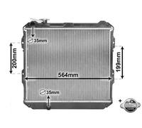 VAN WEZEL Radiateur du moteur Module de Refroidisement Largeur de filet 515mm Longueur de filet 450mm Profondeur de filet 33mm Compatible avec TOYOTA HILUX V Pick-up LN, KZN1, VZN1 58002088