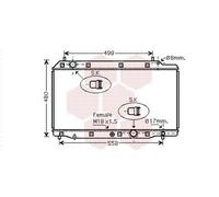 VAN WEZEL Radiateur du moteur Module de Refroidisement Largeur de filet 675mm Longueur de filet 400mm Profondeur de filet 27mm Compatible avec HONDA CR-V II RD 25002215