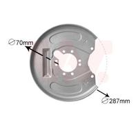 VAN WEZEL Splash Disque de Frein Arrière Gauche pour Volvo V40 Break 645 3225373