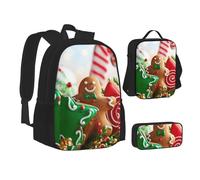 VANANI Candy Ensemble sac à dos avec sac à déjeuner et trousse à crayons en 3 en 1, cartable grande capacité