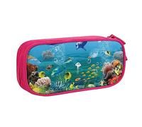 VANANI Colorful Undersea World Trousse à crayons de grande capacité multifonction avec fermeture éclair portable Fournitures de bureau pour étudiant, rose, Taille unique, Trousse de maquillage