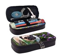 VANANI DOD in The Garden Trousse à crayons multifonction en cuir imperméable avec fermeture éclair pour école et bureau, Noir , Taille unique, Trousse de maquillage