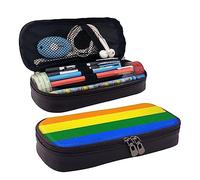 VANANI Rainbow - Trousse à crayons en cuir imperméable - Multifonctionnelle - Pour adolescents - Avec fermeture éclair - Convient pour l'école et le bureau, Noir , Taille unique, Trousse de maquillage
