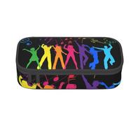 VANANI Trousse à crayons de grande capacité avec inscription « Dance with Music » - Multifonctionnelle - Fournitures de rangement pour bureau et école, Noir , Taille unique, Trousse de maquillage