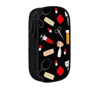 VANANI Trousse à crayons de grande capacité avec motif de médecine de dessin animé, trousse à crayons multifonctionnelle, trousse à crayons portable à fermeture éclair, fournitures de bureau pour
