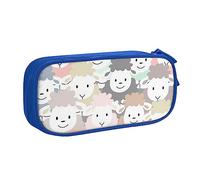 VANANI Trousse à crayons de grande capacité avec motif de mouton coloré et mignon, trousse à crayons multifonctionnelle, trousse à crayons portable à fermeture éclair, fournitures de bureau pour