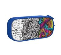 VANANI Trousse à crayons de grande capacité, motif cerveau gauche et droit, trousse à crayons multifonctionnelle avec fermeture éclair, fournitures de bureau pour étudiants., bleu, Taille unique,