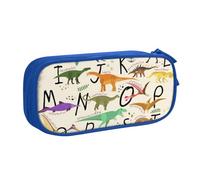 VANANI Trousse à crayons élégante pour apprendre les lettres de l'alphabet avec dinosaures de grande capacité, trousse à crayons multifonctionnelle, trousse à crayons portable à fermeture éclair,