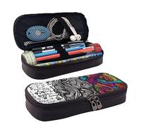 VANANI Trousse à crayons en cuir imperméable avec fermeture éclair pour adolescents et enfants - Motif cerveau gauche et droit, Noir , Taille unique, Trousse de maquillage