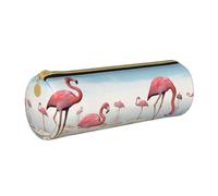VANANI Trousse à crayons portable Flock of Pink Flamingos On The Beach - Multifonctionnelle - Pour adolescents - Avec fermeture éclair - Convient pour l'école et le bureau, blanc, Taille unique,