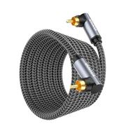 VANAUX Câble RCA à 90 degrés, câble RCA à angle droit, double blindage, plaqué or, mâle vers mâle, câble audio stéréo pour amplificateurs, systèmes Hi-Fi, HDTV, home cinéma (8 m)