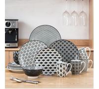 vancasso Assiette, Série HARUKA 16pcs Service Complet de Table Porcelaline, Style Japonais pour 4 Personnes