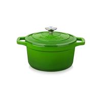 vancasso Cocotte Émaillée Vert, Casserole en Fonte 2 L, Marmite Antiadhésive, Passe au Four, Adapté aux cuisinières à Induction, Utilisée comme Ragoût, Soupe, avec Couvercle, Ronde, 20 CM
