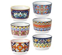 vancasso Ramequins Lot, 6 X 180 ML Ramequins et Moules à Soufflés en Porcelaine, Ramequin Creme Brulee pour Muffin et Gâteau, Ramequin Four à Crème, Sauce, Fruit, Ø9 CM - Style Bohème