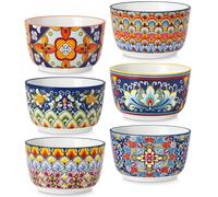 vancasso Ramequins Lot, 6 X 240 ML Ramequins et Moules à Soufflés en Porcelaine, Ramequin Creme Brulee pour Muffin et Gâteau, Ramequin Four à Crème, Sauce, Fruit, Ø10 CM - Style Bohème