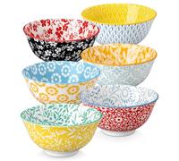 vancasso SELENE Lot de 6 Bols Petit Déjeuner en Porcelaine Pastel - 720ml - Bols à Céréales pour Muesli, Flocons, Soupe ou Salade - Adapté au Micro-Ondes - Style Floral Coloré