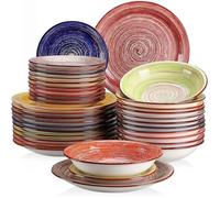 vancasso, Série Albero, Service de Table en Céramique, Vaisselle Complet 36 Pièces pour 6 Personnes, Assiette Bols, Motif Peinture