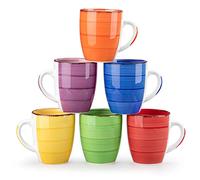 vancasso, Série Bonita, 6 Tasses Mugs en Céramique, 350ml, Ensemble de Tasse à Café， Style Minimaliste Multicoloré-Bleu et Orange