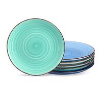 vancasso, Série Bonita, Assiette Plate à Dîner, 6 Pièces, Grande Assiette en Céramique, 26.7cm, Style Minimaliste Multicoloré-Bleu Dégradé