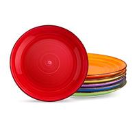 vancasso, Série Bonita, Assiette Plate à Dîner, 6 Pièces, Grande Assiette en Céramique, 26.7cm, Style Minimaliste Multicoloré-Bleu et Orange