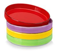 vancasso Série BONITA Lot de 4 Bols à Pâtes en Grès, Assiettes Creuses 1000ml, Assiettes à Pates, Grands Saladiers pour Lave-vaisselle et Micro-ondes, Muliticoloée