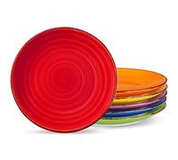 vancasso Série Bonita Lot de 6 Assiettes Plates, Assiettes à Dîner, Salade ou Dessert en Céramique, Passent au Micro-ondes, au Four et au Lave-vaisselle, Muliticoloré, 21,6 cm
