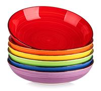 vancasso Série BONITA Lot de 6 Bol à Pâtes en Grès de 50 oz, 24.5cm, Saladier Passent au Micro-ondes et au Four à Soupe pour Cuisine, Multicoloré