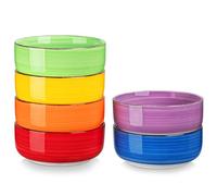 vancasso Série BONITA Lot de 6 Bols à Petit Déjeuner en Grès de 720 ml, 14.6cm Bol Ramen, Bol à Céréales, Passe au Lave-vaisselle et au Micro-ondes, pour Salade, Porridge, Riz, Multicoloré