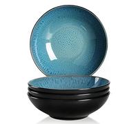 vancasso, Série BUBBLE. Assiette Creuses en Céramique, Assiette à Soupe Saladier, 4 Pièces avec Formes Organiques - 950 ml