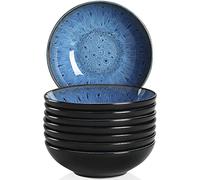 vancasso, Série BUBBLE. Assiette Creuses en Céramique, Assiette à Soupe Saladier, 8 Pièces avec Formes Organiques - 950 ml