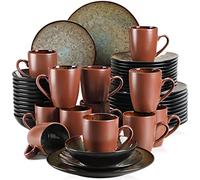 vancasso, Série BUBBLE Service de Table Complet en Céramique Matte, 48 Pièces Assiette Plate, Assiette à Dessert, Bols, Tasse Mug, Style Moderne