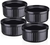 vancasso, Série Forte, Ramequin Moules à Soufflé en Céramique pour Four, Motif Fonte, 4 Pièces pour Cupcake, Diamètre 12cm-520ml Tallie L