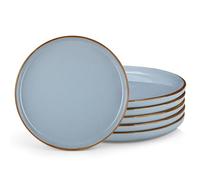 vancasso Série LOIRE Lot de 6 Assiettes Plates en Grès 26 cm - Va au Micro-Ondes, Four et Lave-Vaisselle - Bleu Émaillé, Design Élégant et Résistant