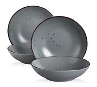 vancasso, Série Moda, Assiette Creuse en Céramique, Assiette à Soupe Saladier - 4 Pièces