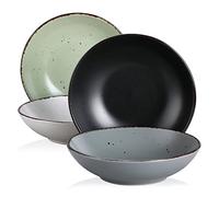 vancasso, Série Moda, Assiette Creuse en Céramique, Assiette à Soupe Saladier - 4 Pièces