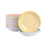 vancasso, série Natsuki, assiette creuse, 12 pièces, en porcelaine, style japonais