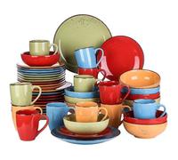 vancasso Série Navia Service de Table Complet en Céramique 48 Pièces pour 12 Personnes Vaiselle Assiette Colorée Faïence Style