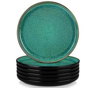 vancasso Série PLAYA Lot de 6 Assiettes Plates en Grès 26 cm - Va au Micro-Ondes, Four et Lave-Vaisselle - Vert Émaillé, Design Élégant et Résistant