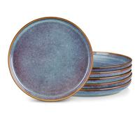 vancasso Série PLAYA Lot de 6 Assiettes Plates en Grès 26 cm - Va au Micro-Ondes, Four et Lave-Vaisselle - Gris Bleu Émaillé, Design Élégant et Résistant