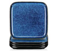 vancasso, Série Stern. Assiette à Dessert en Grès Glaçure, 4 Pièces, Petite Assiette de Forme Carré à Tapas, Pâtes, Gâteau - Carré