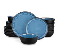 vancasso Service de table, 18 pièces service combiné en faïence, set de vaisselle avec set d'assiettes, bol pour 6 personnes