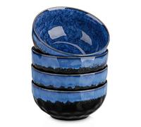 vancasso Starry Lot de 4 bols à soupe en céramique pour soupe, céréales, salade, pâtes, avoine, sans plomb, passent au lave-vaisselle et au four à micro-ondes, bleu de 710 ml