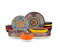 vancasso Vaisselle, Série LUMI 24pcs, Conception de motif unilatéral avec Ensemble Assiette et Bol - pour 6 Personnes