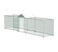 VANCHEMO Enclos pour poulailler 5 x 1 x 1,5 m - En acier galvanisé - Avec toit pare-soleil et porte - Pour petits animaux et animaux de compagnie - Enclos robuste