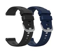 Vancle 20MM Bracelet Compatible pour Garmin Vivoactive 5/Garmin Venu Sq 2/Venu Sq/Venu 2 Plus/Venu Sq Music/Venu Sq 2 Music Homme Femme, Silicone Bracelet (Noir/Bleu Nuit, 20mm)
