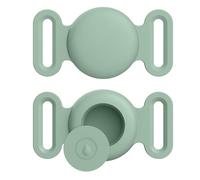 Vancle Airtag Étuis Collier pour Chien et Chat, Coque en Silicone Étanche pour Apple AirTag GPS Finder, 1pc Housse de AirTag Protection pour Pet Colliers de Compagnie Anti-Perte Porte-clés AirTag